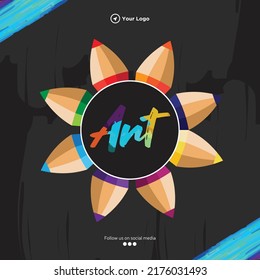 Diseño de carteles de arte y plantilla de artesanía.