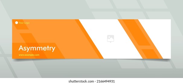 Banner Design In Asymmetry Concept With Orange Color Shape