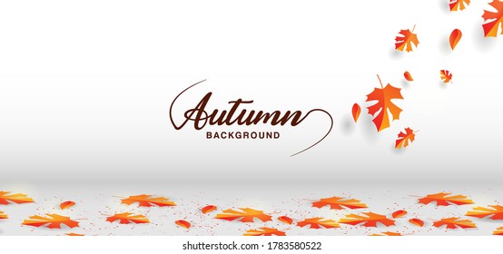 Banner design autumn background template illustration vector