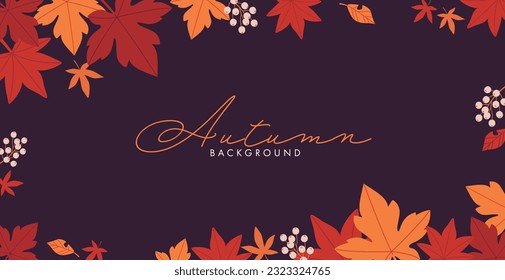 Banner design with autumn leaves
