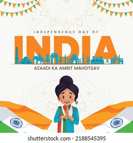 Banner design of Azadi ka Amrit Mahotsav independence day of India template.