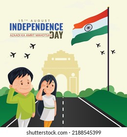 Banner design of Azadi ka Amrit Mahotsav happy independence day template.