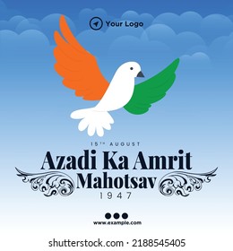 Banner design of Azadi ka Amrit Mahotsav happy independence day template.