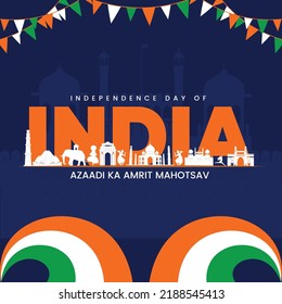 Banner design of Azadi ka Amrit Mahotsav independence day of India template.