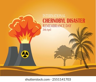 Banner design with a beautiful art and illustration about	International Chernobyl Disaster Remembrance Day.