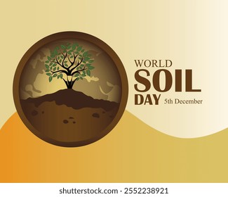 Banner design with a beautiful art and illustration about world soil day.
