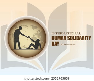 Banner design with a beautiful art and illustration about International Human Solidarity Day.