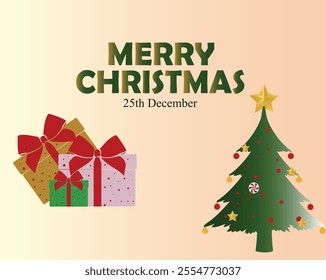 Banner design with a beautiful art and illustration about Christmas day.