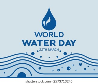 Banner design with a beautiful art and illustration about world water day.