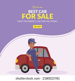 Banner design of best car for sale template.