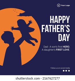 Banner design of best father in the world happy father's day template.