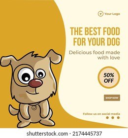 Banner design of the best food for your dog template.