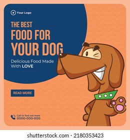 Banner design of the best food for your dog template.