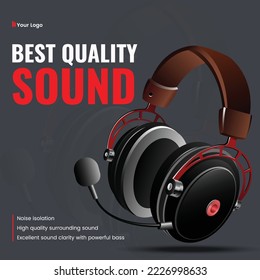 Banner design of best quality sound template. 