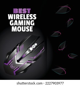 Banner design of best wireless gaming mouse template. 