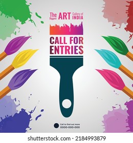 Banner design of the biggest art gallery of India template.