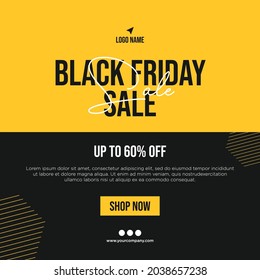 Banner design of black Friday special  sale offer template.