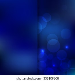 Banner design. Blue Abstract template background with bokeh light effects. Vector illustration EPS10