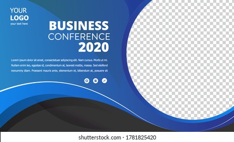 Banner design with blue geometric background.vector illustration	
