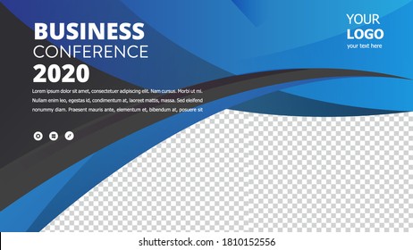 Banner design with blue geometric background.vector illustration