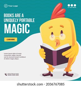 Banner design of books are a uniquely portable magic template.