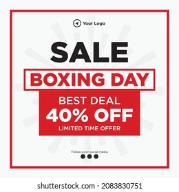 Banner design of boxing day best deal sale template.