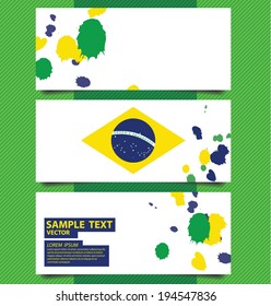 banner design, Brazil flag color background, vector illustration.