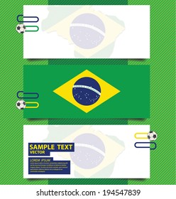 banner design, Brazil flag color background, vector illustration.