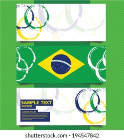 banner design, Brazil flag color background, vector illustration.