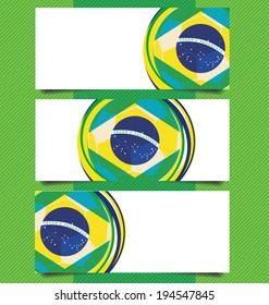 banner design, Brazil flag color background, vector illustration.