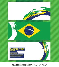 banner design, Brazil flag color background, vector illustration.