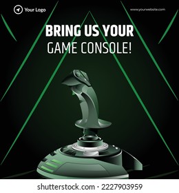 Banner design of bring us your game console template. 