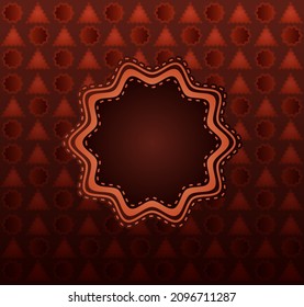 Banner design in bronze color. Stylish pattern and center plate for text. Interesting shape.