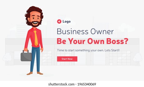 Banner design of business owner be your own boss template. Vector graphic illustration.