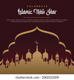 Banner design of celebrate Islamic new year template. 