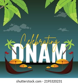 Banner design of celebrating happy onam festival template. - Shutterstock ID 2195320231