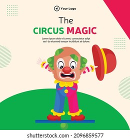 Banner design of circus magic cartoon style illustration.