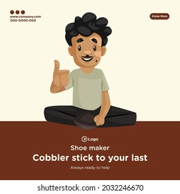 Banner design of cobbler cartoon style template.