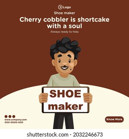 Banner design of cobbler cartoon style template.