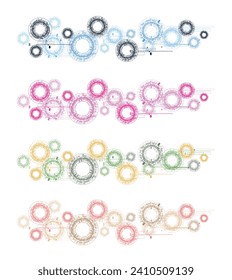 Banner design cogs and gear wheel mechanisms template. Digital technology and engineering abstract background