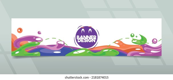 Banner design with colorful and happy  art
