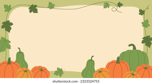 Banner design with colorful pumpkins