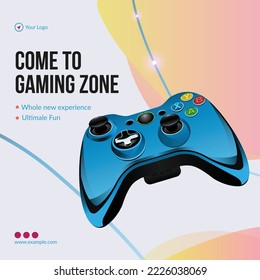 Banner design of come to gaming zone template.