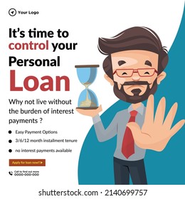 Banner design of control your personal loan template.