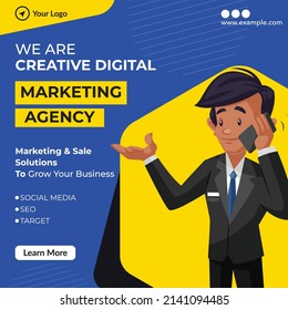Bannerdesign der kreativen digitalen Marketing Agentur Cartoon Stil Vorlage.