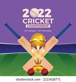 Banner design of cricket championship template.