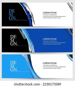 Banner design, custom banner, banner vector, blue, black and white. Usable for banner, cover, and web, cover header background for website design, Social Media, eps 10