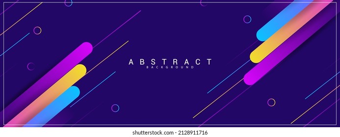 Banner design with dark blue diagonal stripes pattern. Dark blue background. Modern lines abstract presentation background. with liquid color