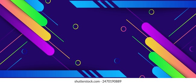 Banner design with dark blue diagonal stripes pattern. Dark blue background. Modern lines abstract presentation background.