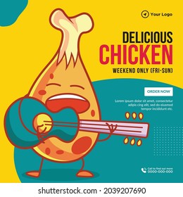 Banner design of delicious chicken template.